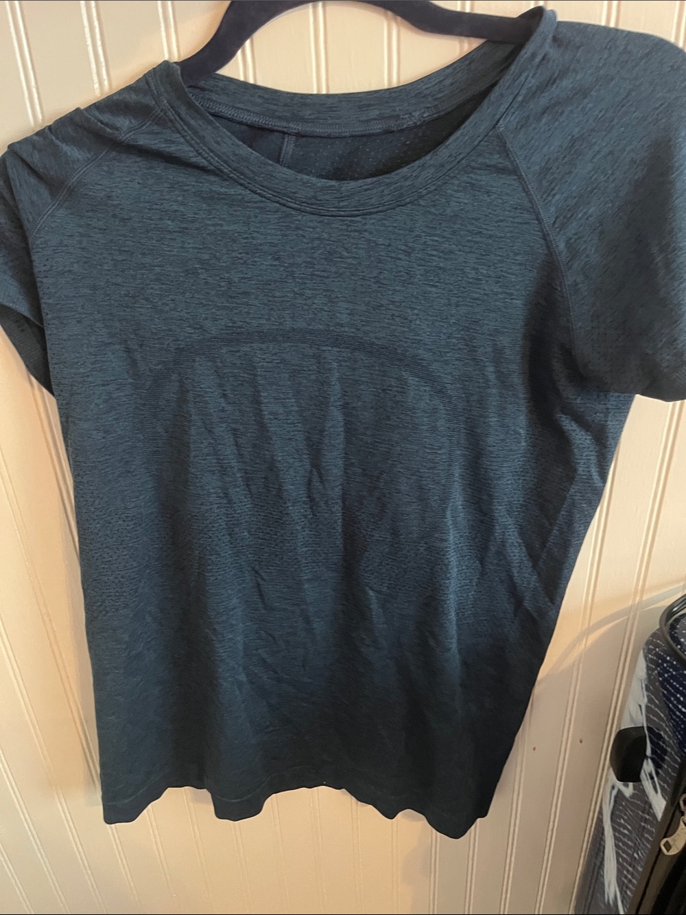 lululemon athletica Heathered Dark Teal Short Sleeve Tee